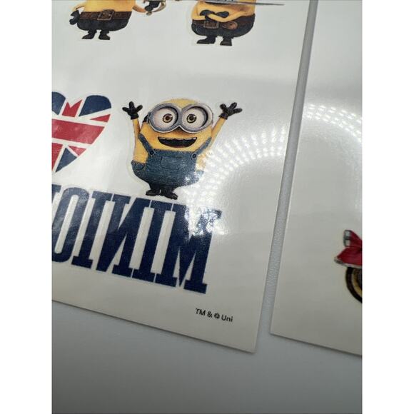 Illumination Minions United Kingdom Temporary Tattoo 6 Sheets Of Tattoos Gru - Picture 7 of 10
